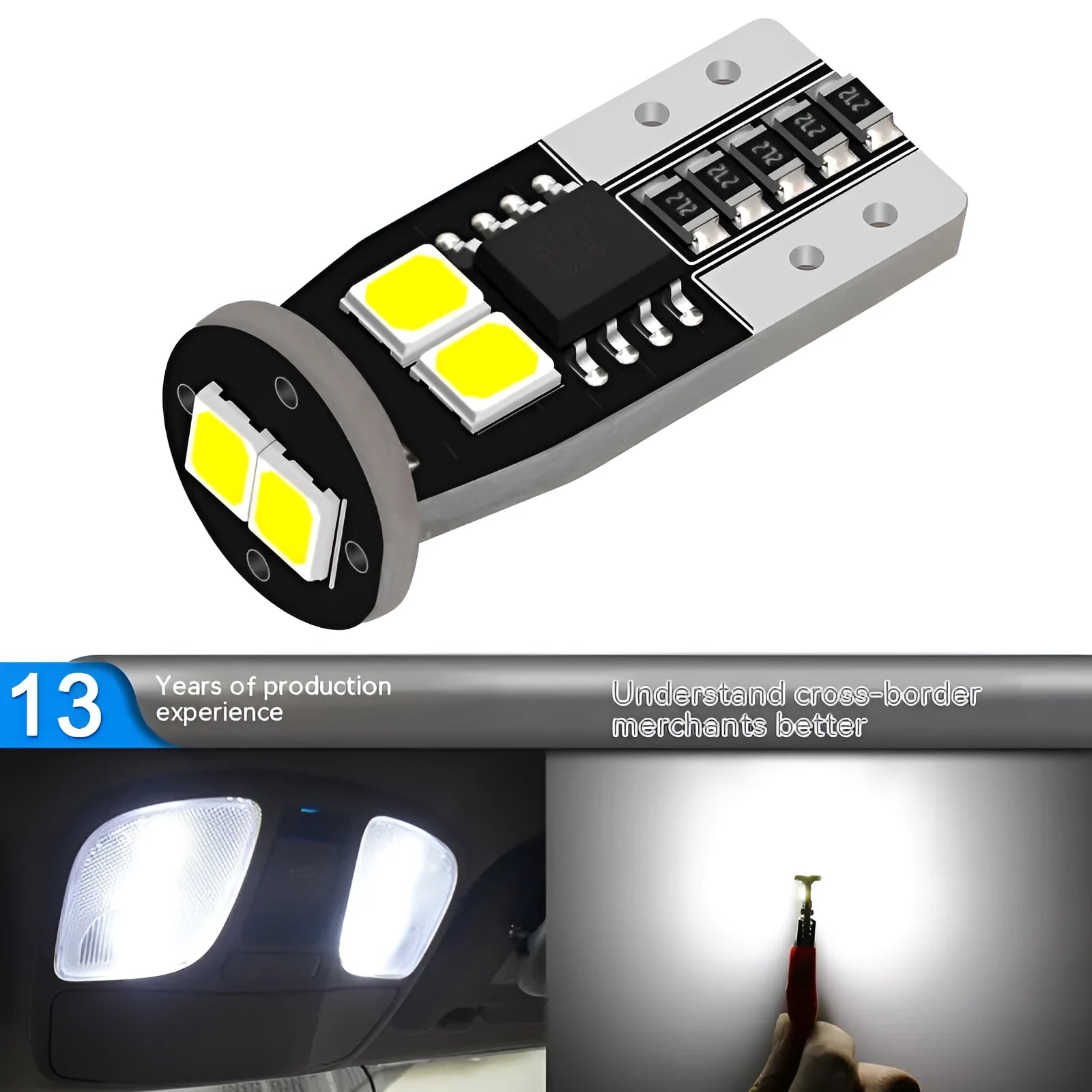 Small 10mm car license plate light with 2.1W output for vehicle registration illumination