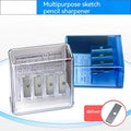 Four-hole geometric plastic pencil sharpener for art sketching with maintenance screwdriver