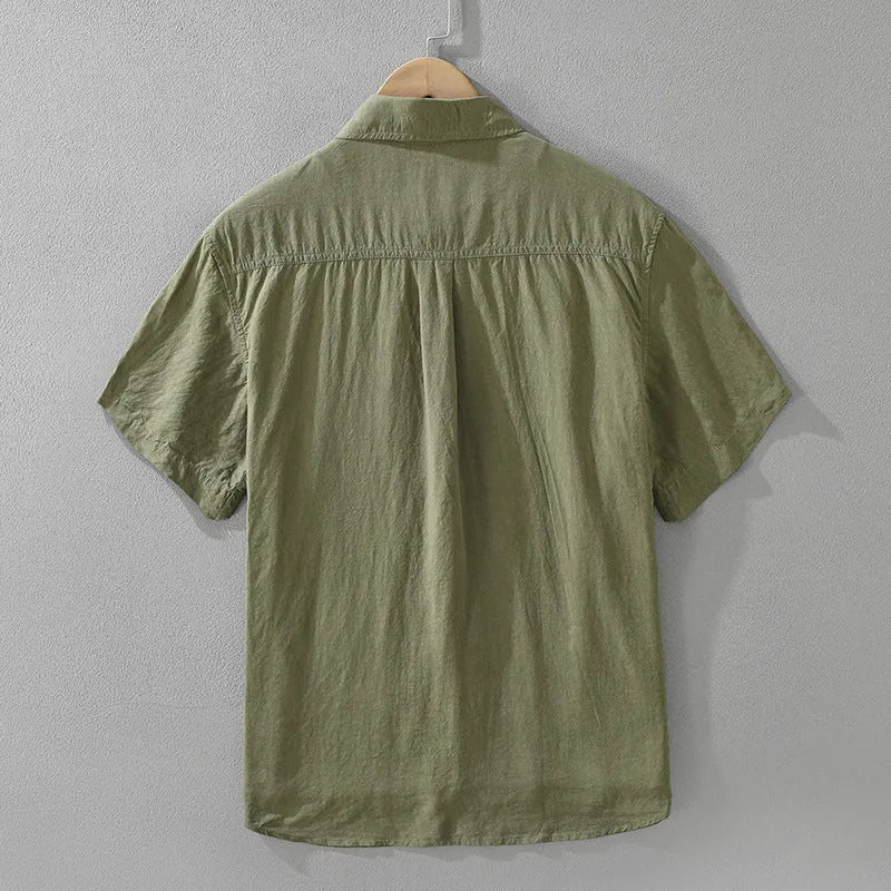 Women's loose lyocell cardigan top in black, green or purple colours with short sleeves