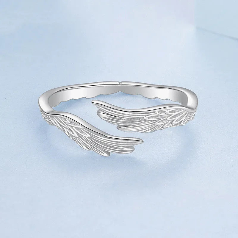 Original Guard S925 sterling silver open ring with wing motif in BSR719E colour
