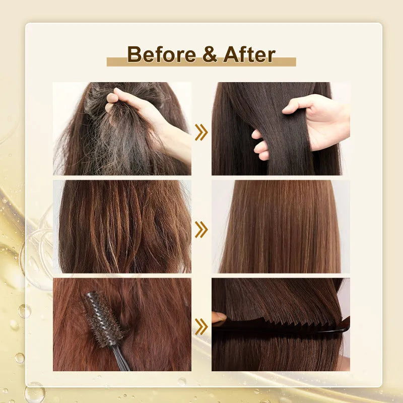 Yellow 50ml hair essential oil bottle for curly hair split ends repair and scalp care