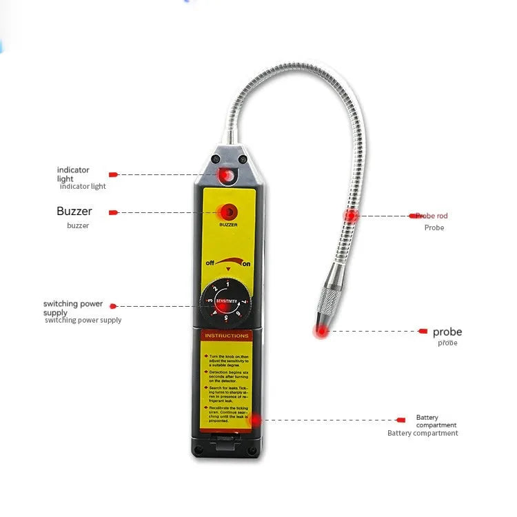 WJL-6000 halogen car leak detector with 20cm probe for refrigerant system testing