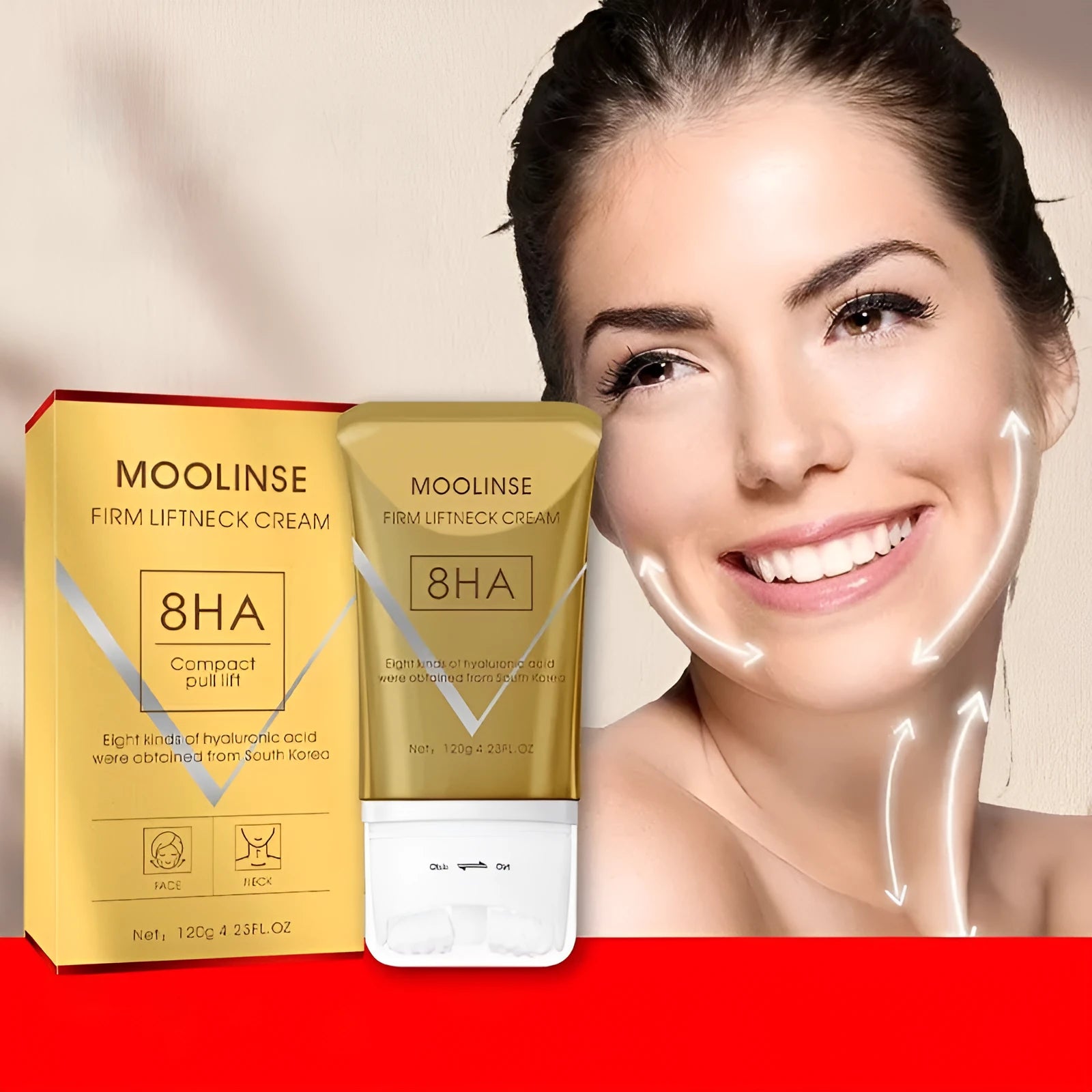 Neck cream moisturising beauty massage cream for dry skin with applicator
