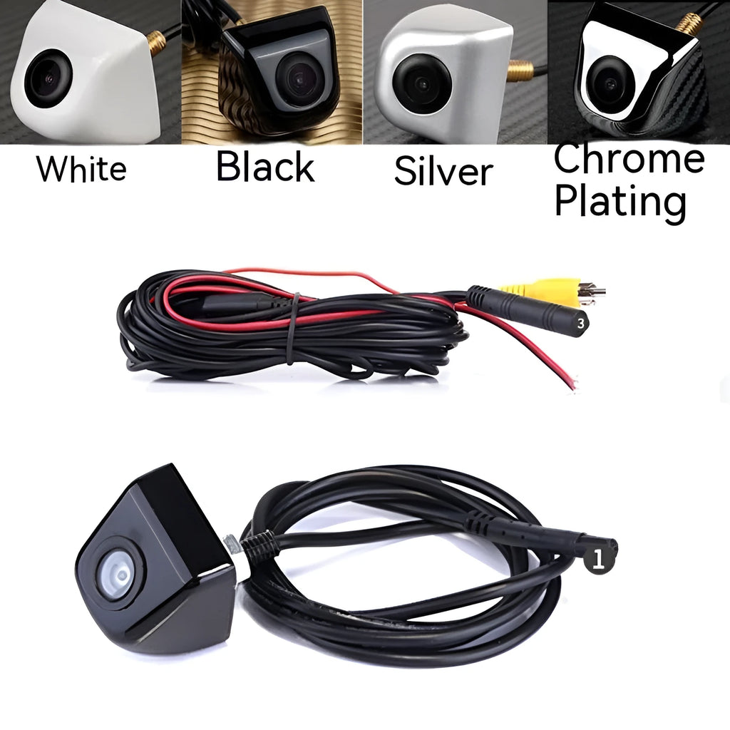HD waterproof car reversing camera with metal shell and integrated cable