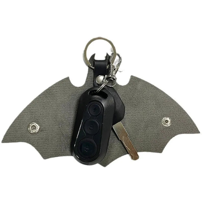 Black PU leather key case measuring 17.6 x 11.8 cm for car key storage