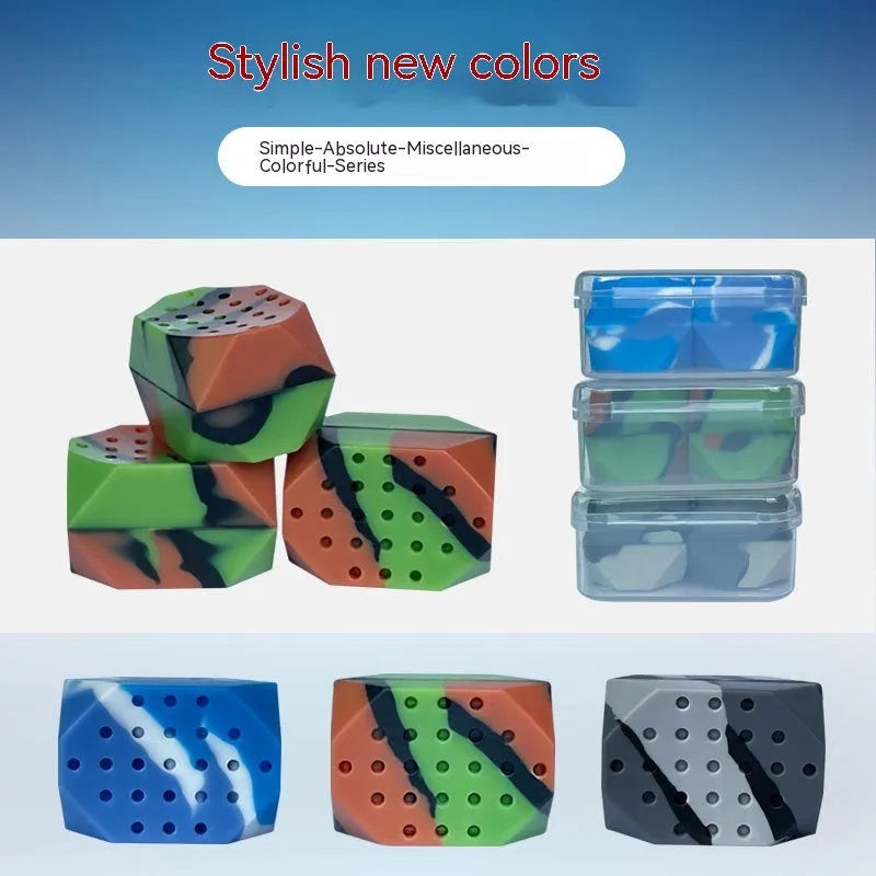 Two silicone camouflage facial muscle fitness balls in transparent packaging for jaw training