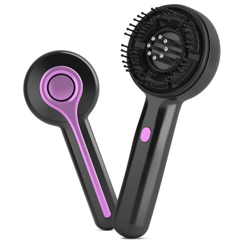 USB-powered anti-leak hair brush head massager with comb teeth in grey colour