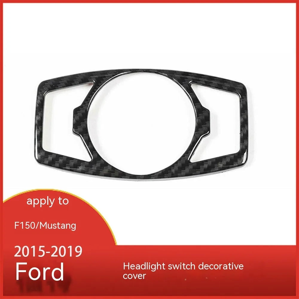 Carbon fibre finish decorative paster for Ford F150 Wild Horse headlight control panel