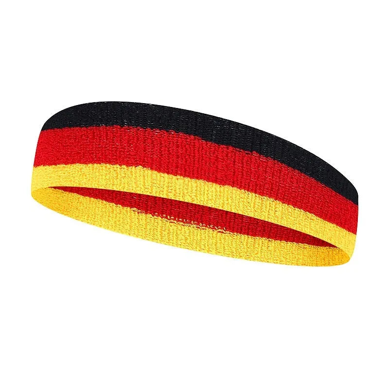 Colourful striped sports headband for adult yoga and running activities