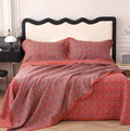 Cotton gauze blanket and pillowcase set with flower pattern in three colour options
