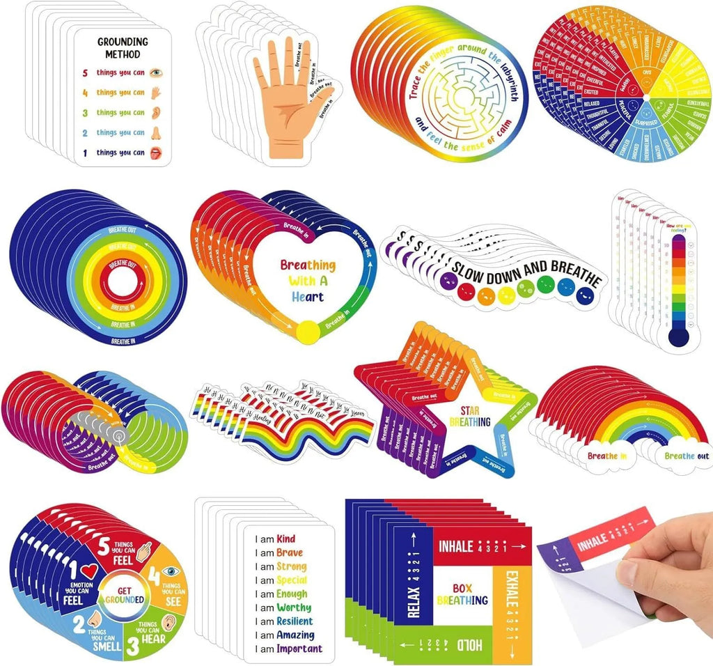 15-piece PVC decompression stickers in diamond pattern option for sensory stress relief
