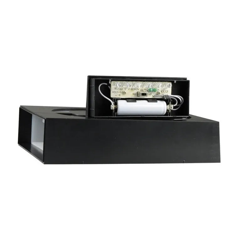 Solar powered house number wall lamp with white LED lights and weather-resistant housing