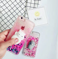 Four colourful glitter phone cases with cat designs for iPhone models 6 to X