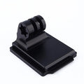 Aluminium alloy universal camera mounting bracket for attaching action cameras to a riding helmet.