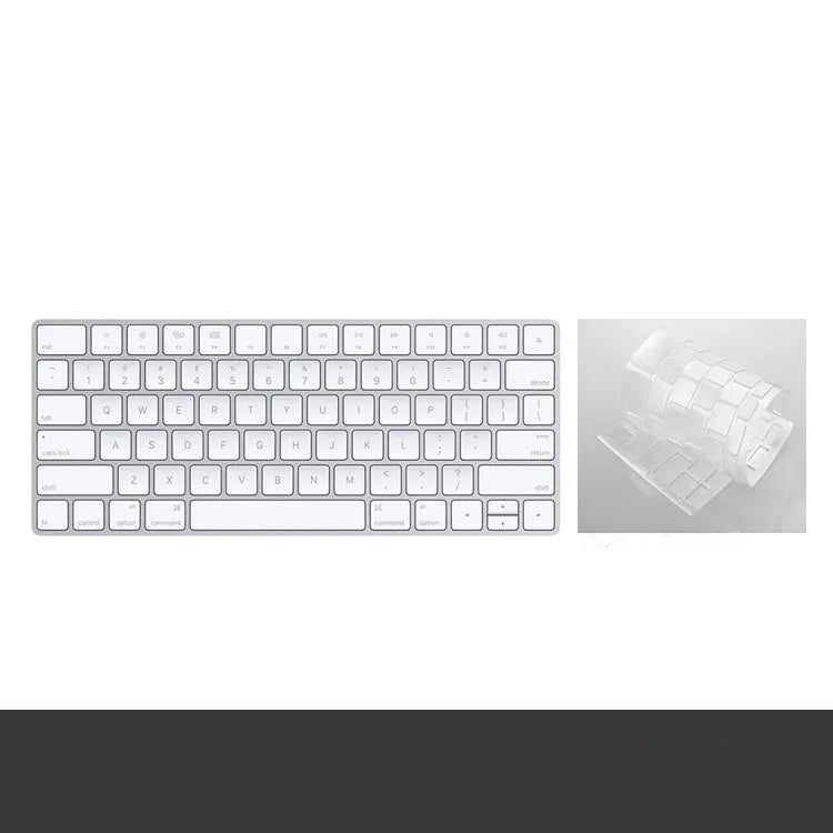 White Apple Bluetooth keyboard with ultra-thin metal design and multimedia function keys