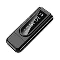 Black USB car FM Bluetooth receiver for MP3 playback with USB and AUX ports