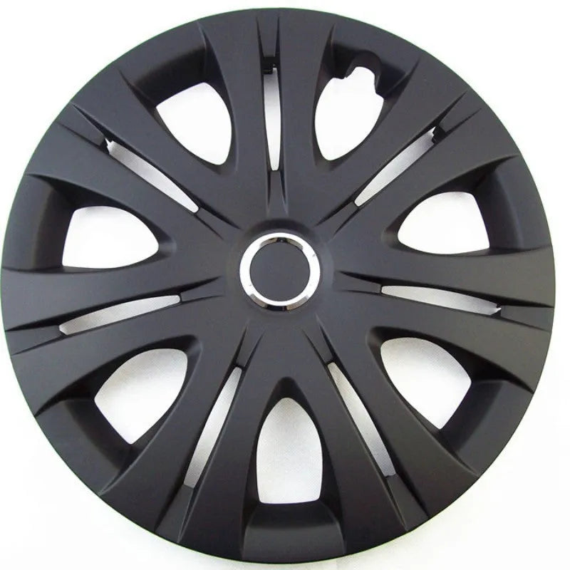 Universal ABS plastic wheel hub cover in monochrome finish for vehicle decoration