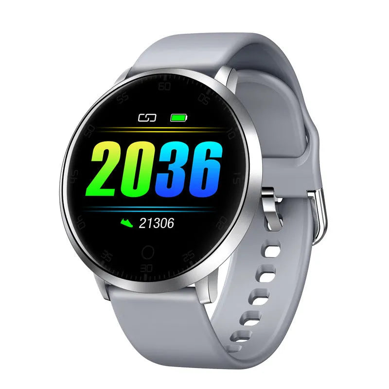 Ultra-thin waterproof smart health bracelet with 1.3-inch touch screen on silicone wristband