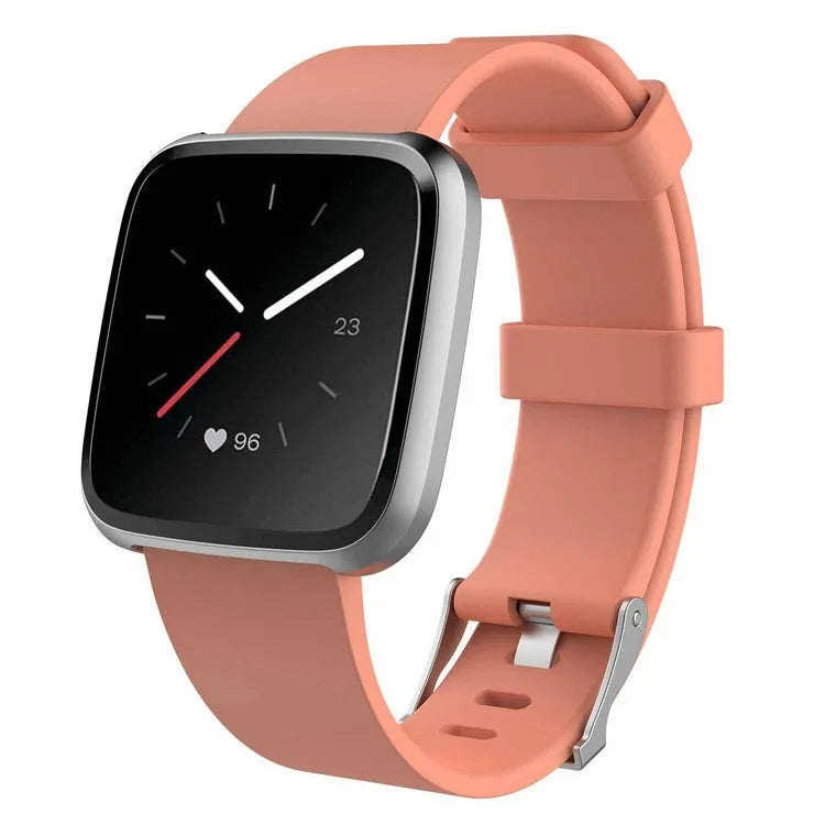 Fitbit Versa Lite replacement strap in multiple colours showing TPE material and size options.