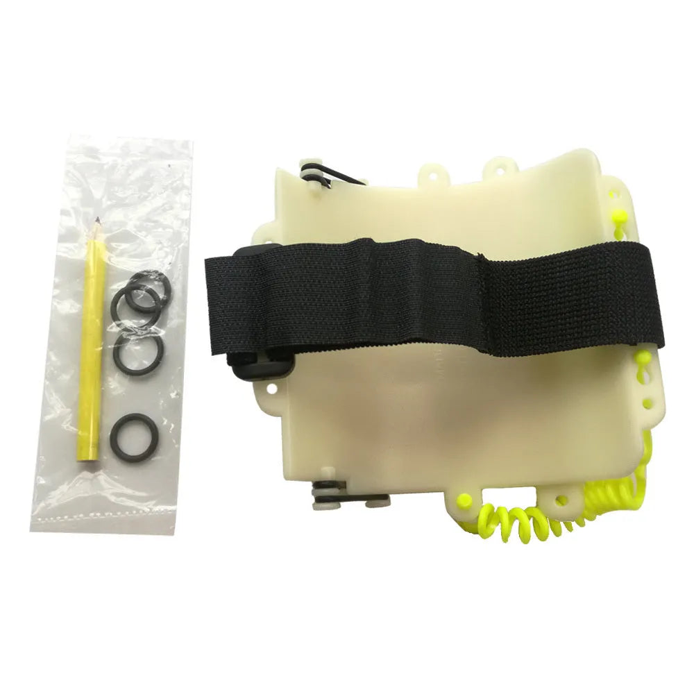 White luminous underwater writing slate wristboard for scuba diving communication