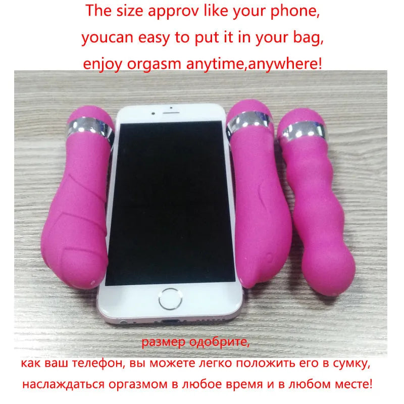 A selection of six different mini realistic dildo styles for women, labelled A through F