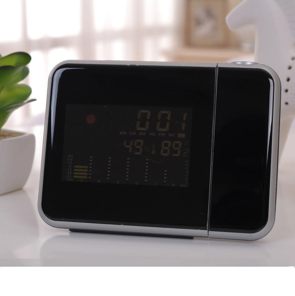 Home electronic clock plastic 16 by 6 by 12 cm digital desk clock with USB port black finish