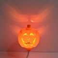 Plastic pumpkin decorative lamp with USB charging in yellow or purple light colours