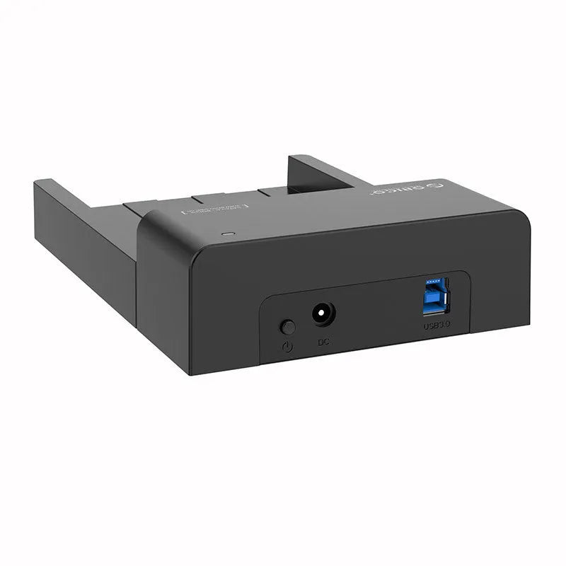 Black plastic hard disk enclosure for 2.5-inch and 3.5-inch SATA drives with USB cable