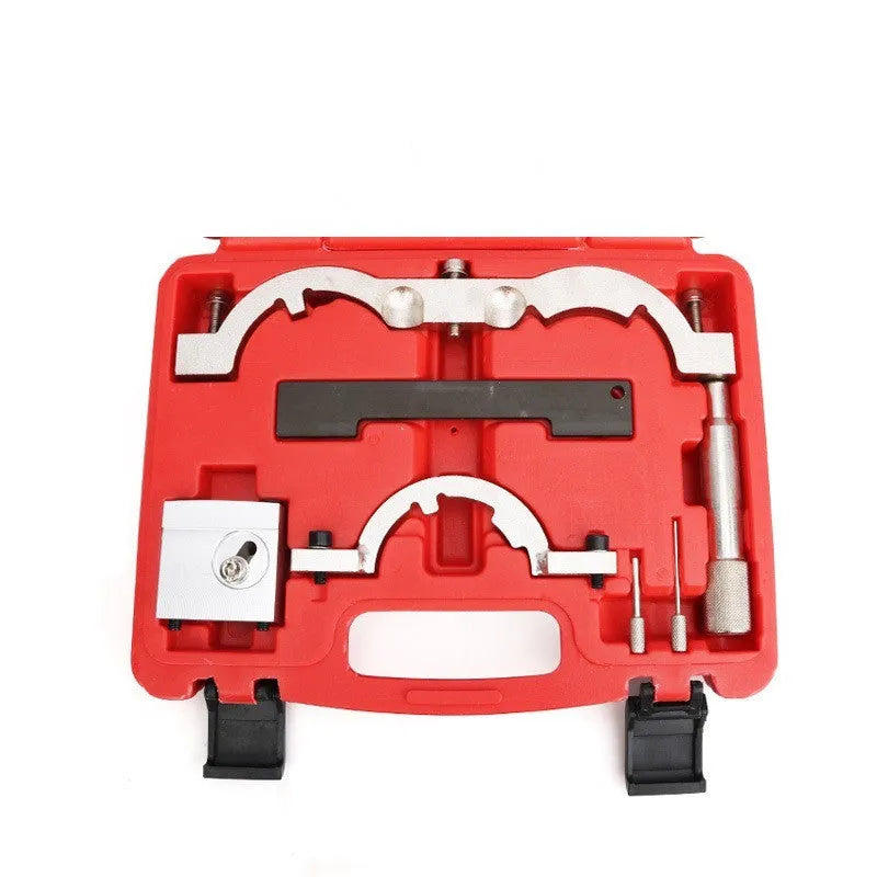 Red chrome-vanadium steel timing tool kit for Opel 1.4T LUJ engine, 7 pieces shown.
