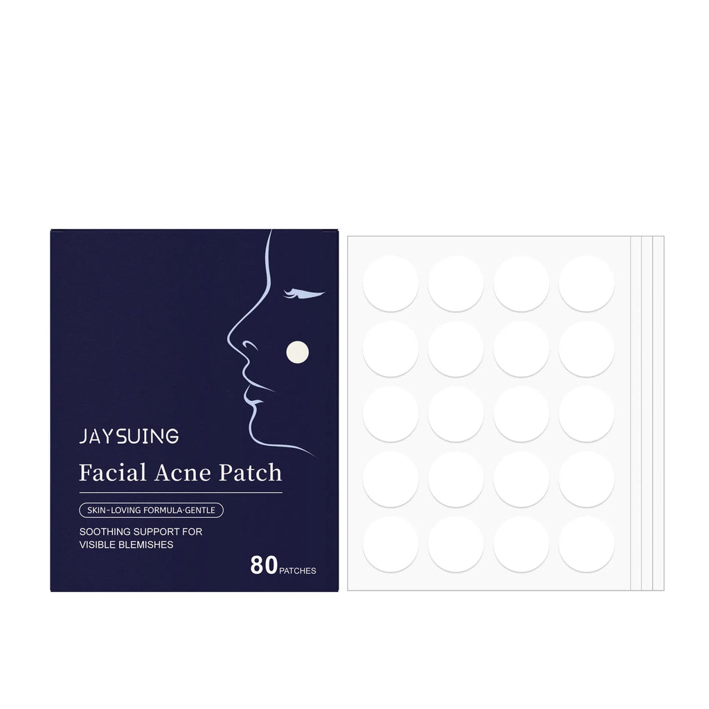 Transparent facial acne patches pack with 80 hydrocolloid patches for gentle blemish treatment