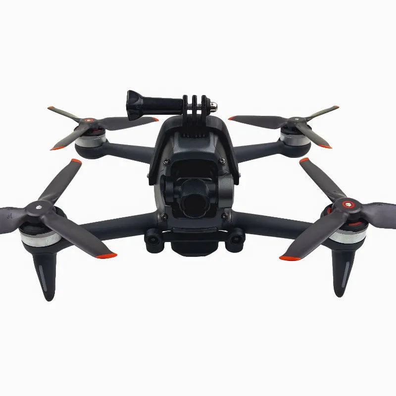 Black FPV drone expansion bracket for panoramic camera mounting with GoPro connector
