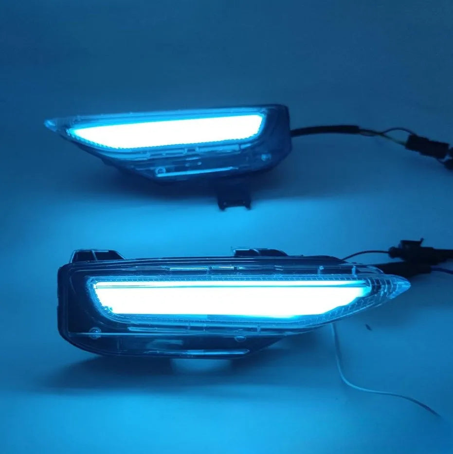 Infiniti Q50 Q70 front bumper LED daytime running lamp with streamer light effect.