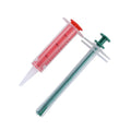 Two pet pill shooter guns with soft silicone tips for administering tablets to cats and dogs