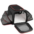 Cat carrier bag in 600D cation fabric with medium-soft construction and piping detail options