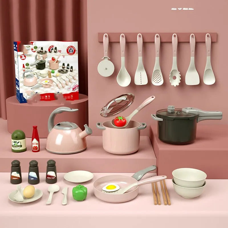 New simulation induction cooker 31-piece star cookware kids kitchen toy set in plastic for ages 4-6