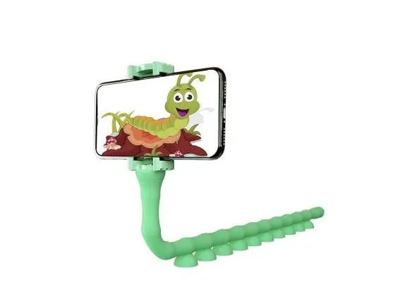 Lazy Bracket flexible mobile phone holder with suction cup mount extended to 62cm length showing 360° rotation mechanism
