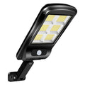 Black solar motion sensor street light for outdoor garden and pathway security lighting