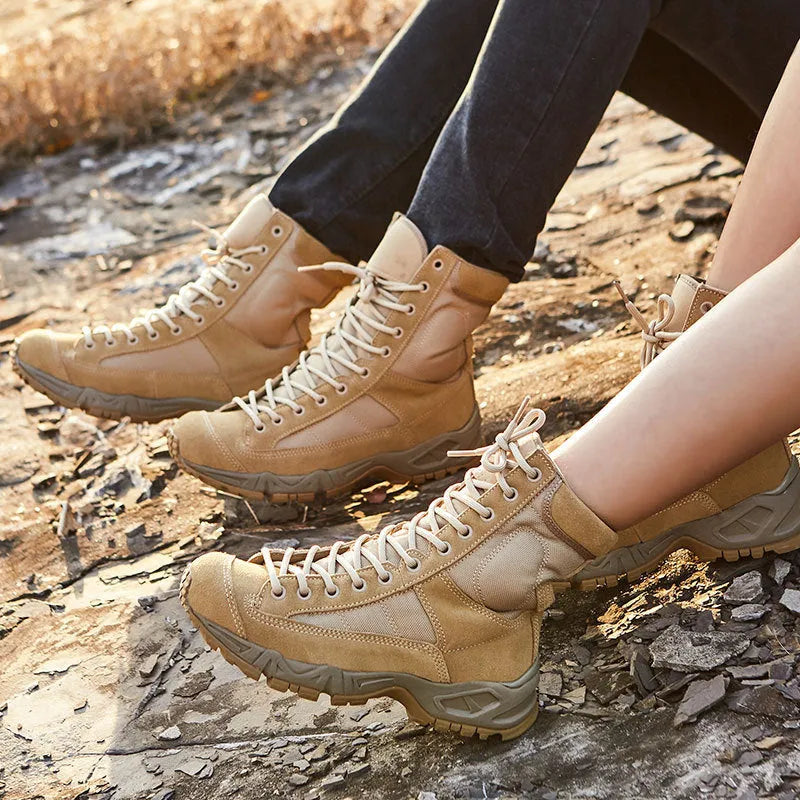 Breathable military boots for men and women in black fabric leather with sizes from 36 to 46