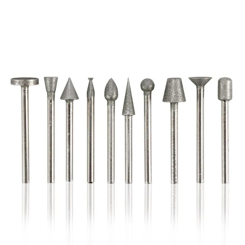 Alloy diamond grinding head set with elliptical cone shape for glass and stone polishing