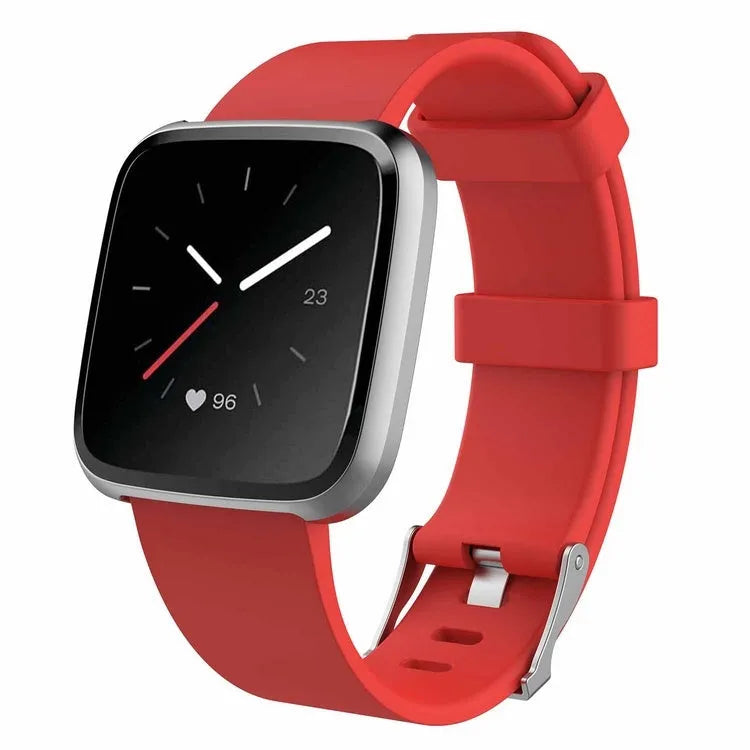 Fitbit Versa Lite replacement strap in multiple colours showing TPE material and size options.