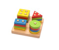 Wooden geometric shape puzzle educational toy for baby toddler intelligence development with colourful pieces