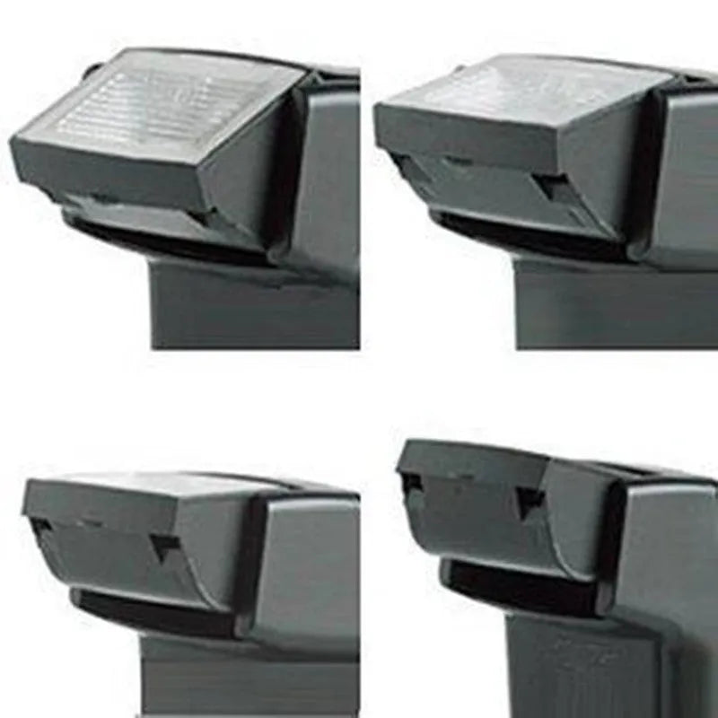 SLR camera flash unit with adjustable tilt head mounted on camera hot shoe