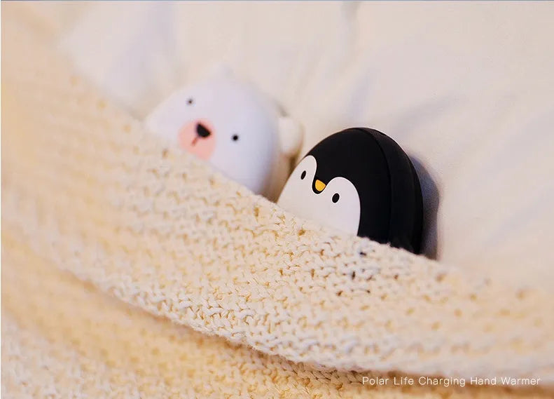 Cute penguin polar bear USB rechargeable electric hand warmer with power bank function