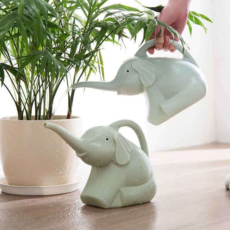 Elephant-shaped pink children's watering can with long nozzle for garden watering
