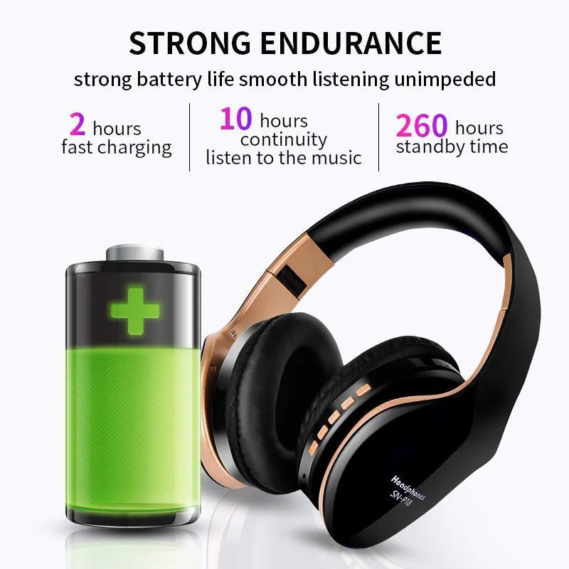 HobbyLane Bluetooth headset with 40mm driver in Black colour option on white background