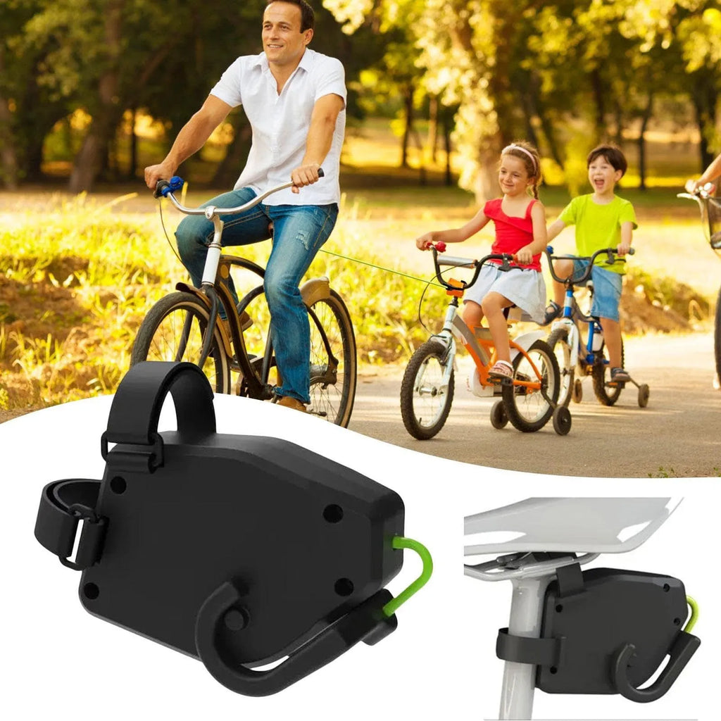 Black plastic bicycle trailer rope measuring 1.2 metres for converting standard bikes into transport solutions