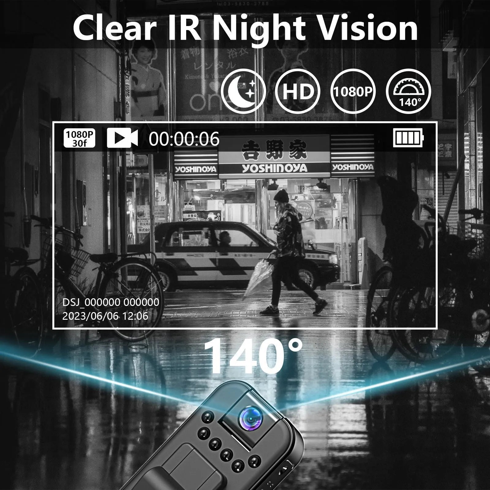 L7 model HD home security camera recorder with WiFi and infrared night vision