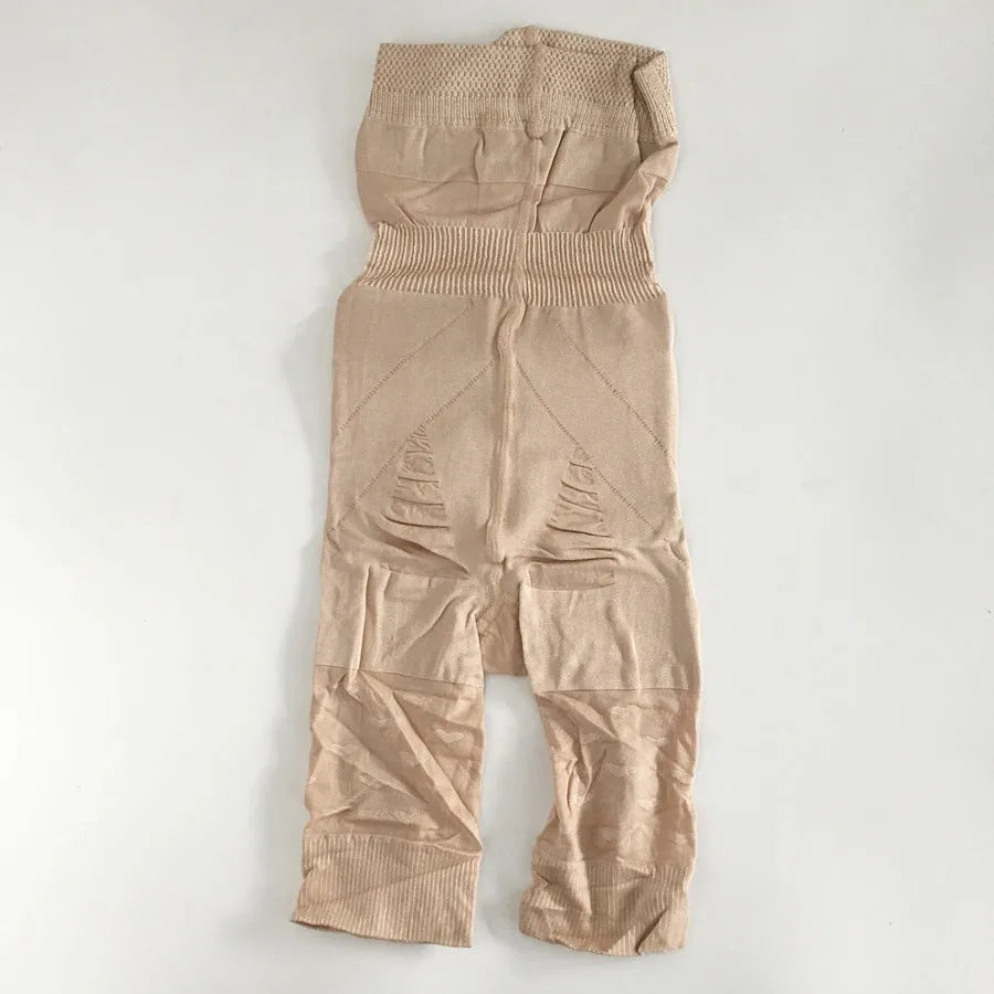 Women's high waist seamless shapewear shorts for tummy control in black and nude.