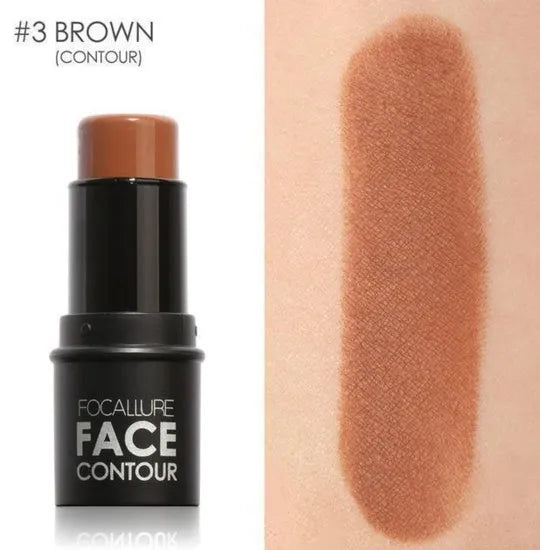 Face contour highlighter makeup product shown in four colour variants A, B, C, D for cheek and brow bone application.