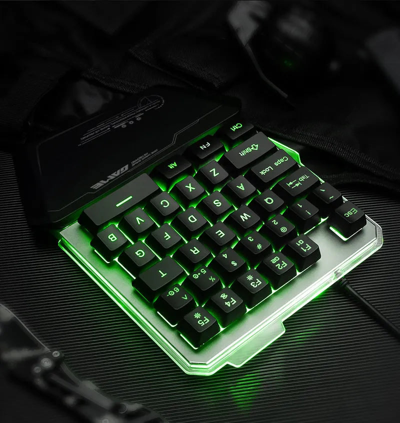 G40 Flow Colour black robotic one-handed gaming keyboard with RGB backlighting